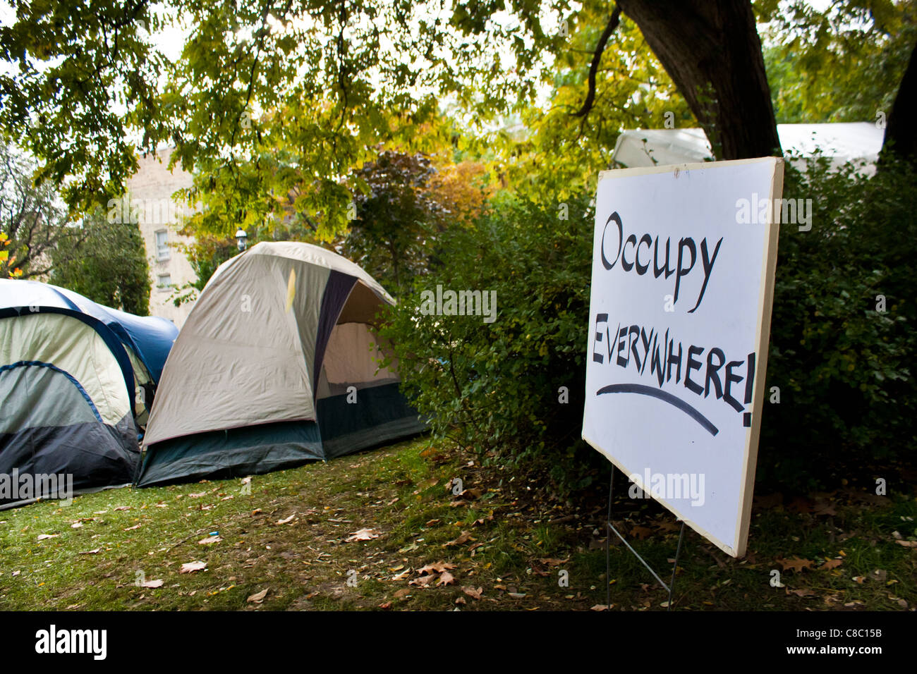 Toronto zu besetzen, Zelt "St James park" Stockfoto