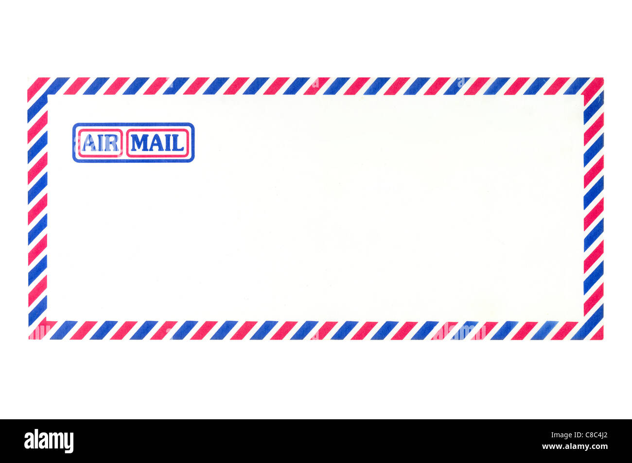 Air Mail Envelope auf weißem Hintergrund Stockfoto