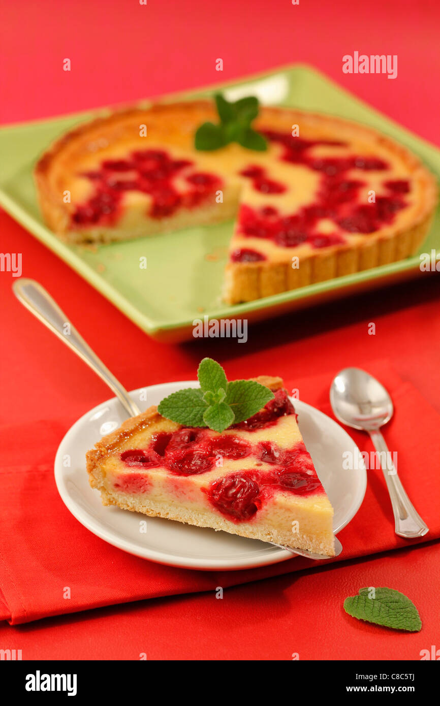 Kirschen Torte. Rezept zur Verfügung. Stockfoto