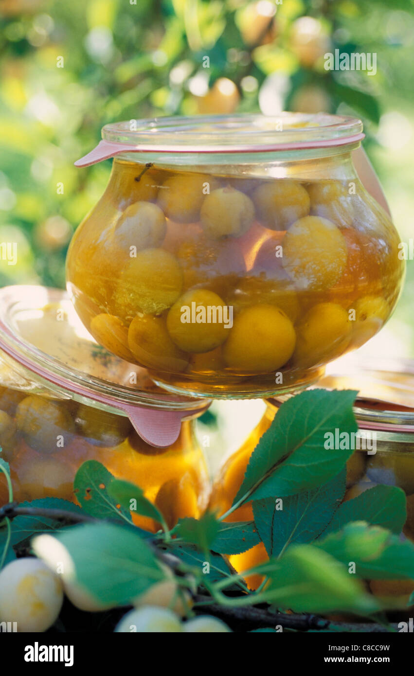 Mirabelle Pflaumen Sirup Stockfoto