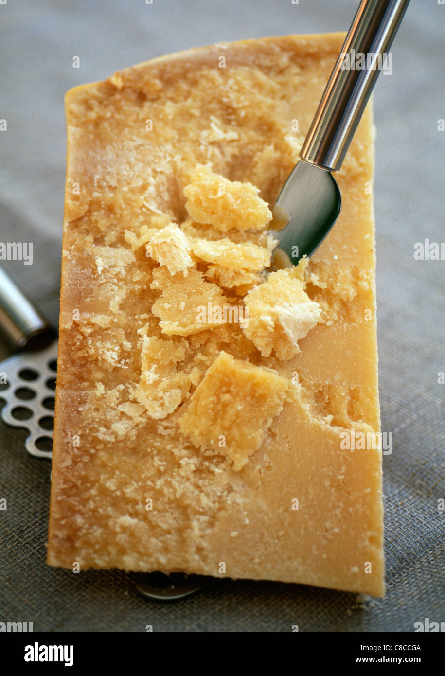 Stück parmesan Stockfoto