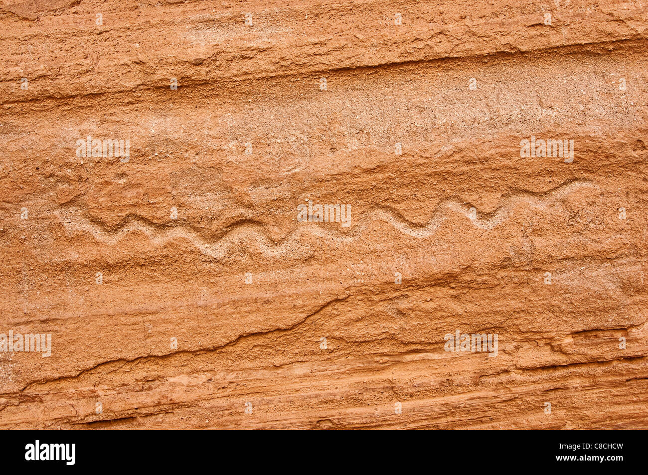 Schlange Petroglyph Kasha-Katuwe Zelt Rocks National Monument, New Mexico, USA Stockfoto