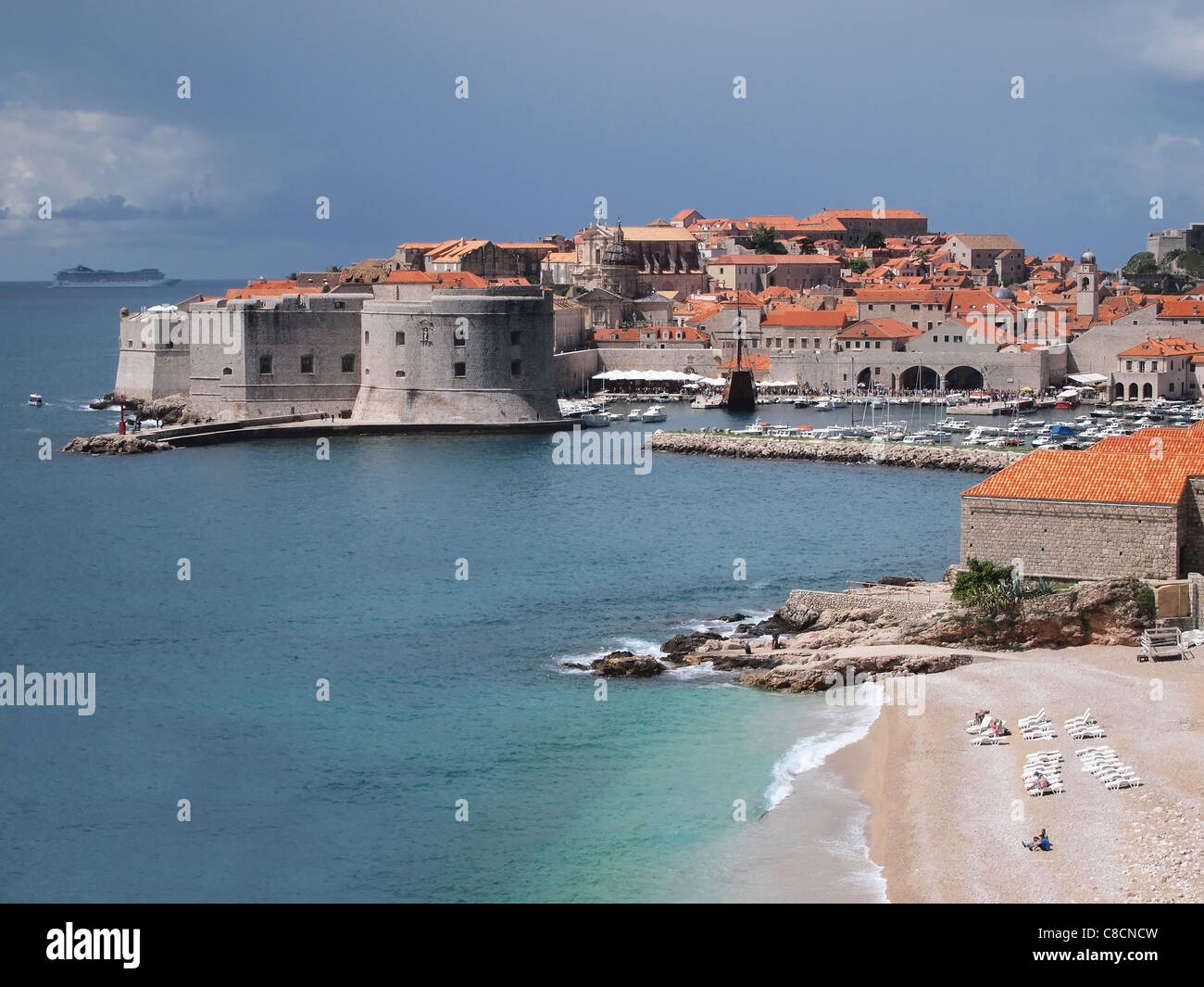 Dubrovnik Hafen und Altstadt Stockfoto