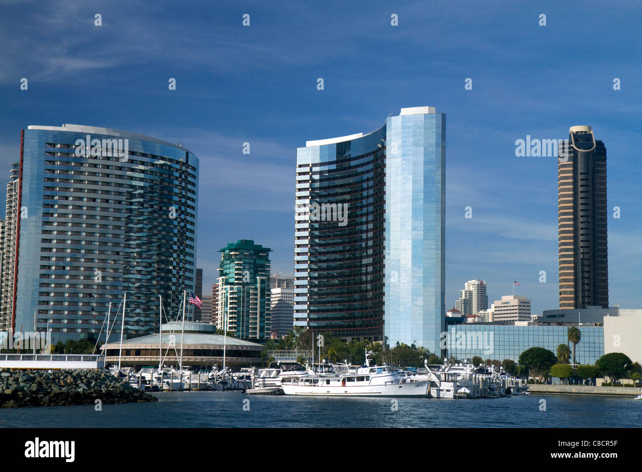 Stadtbild und Hafen von San Diego, Kalifornien, USA. Stockfoto
