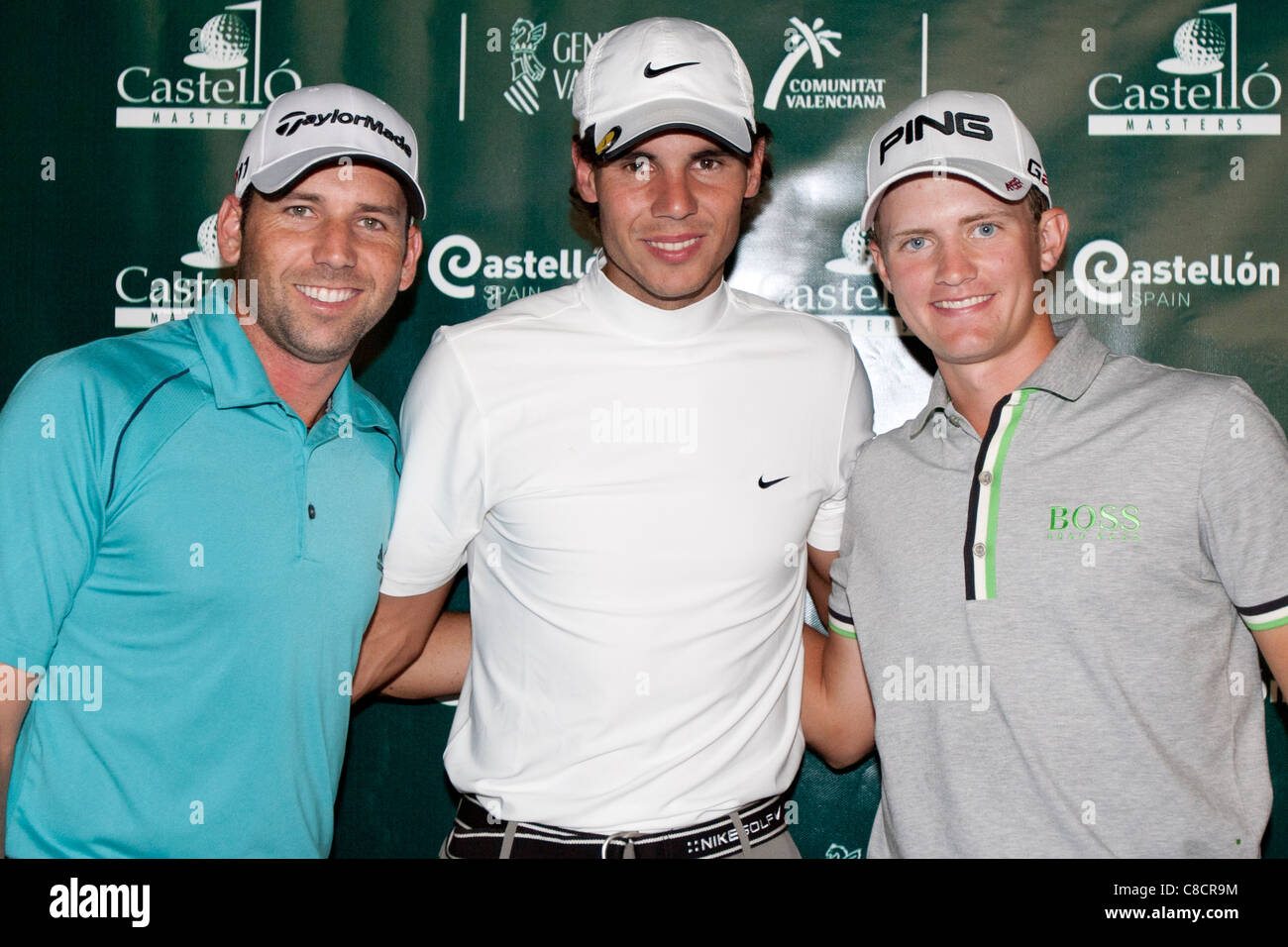 ProAm Golfturnier - offizielle Bild mit Sergio Garcia, Rafa Nadal und Tom Lewis Stockfoto
