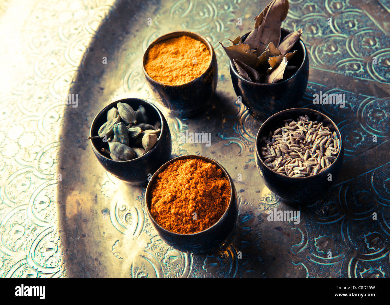 Curry-Gewürze Stockfoto