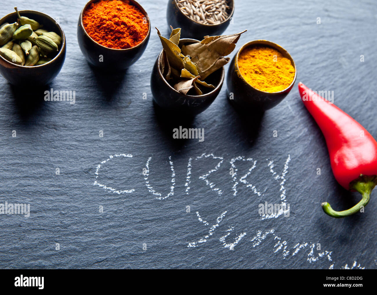 Curry-Gewürze Stockfoto