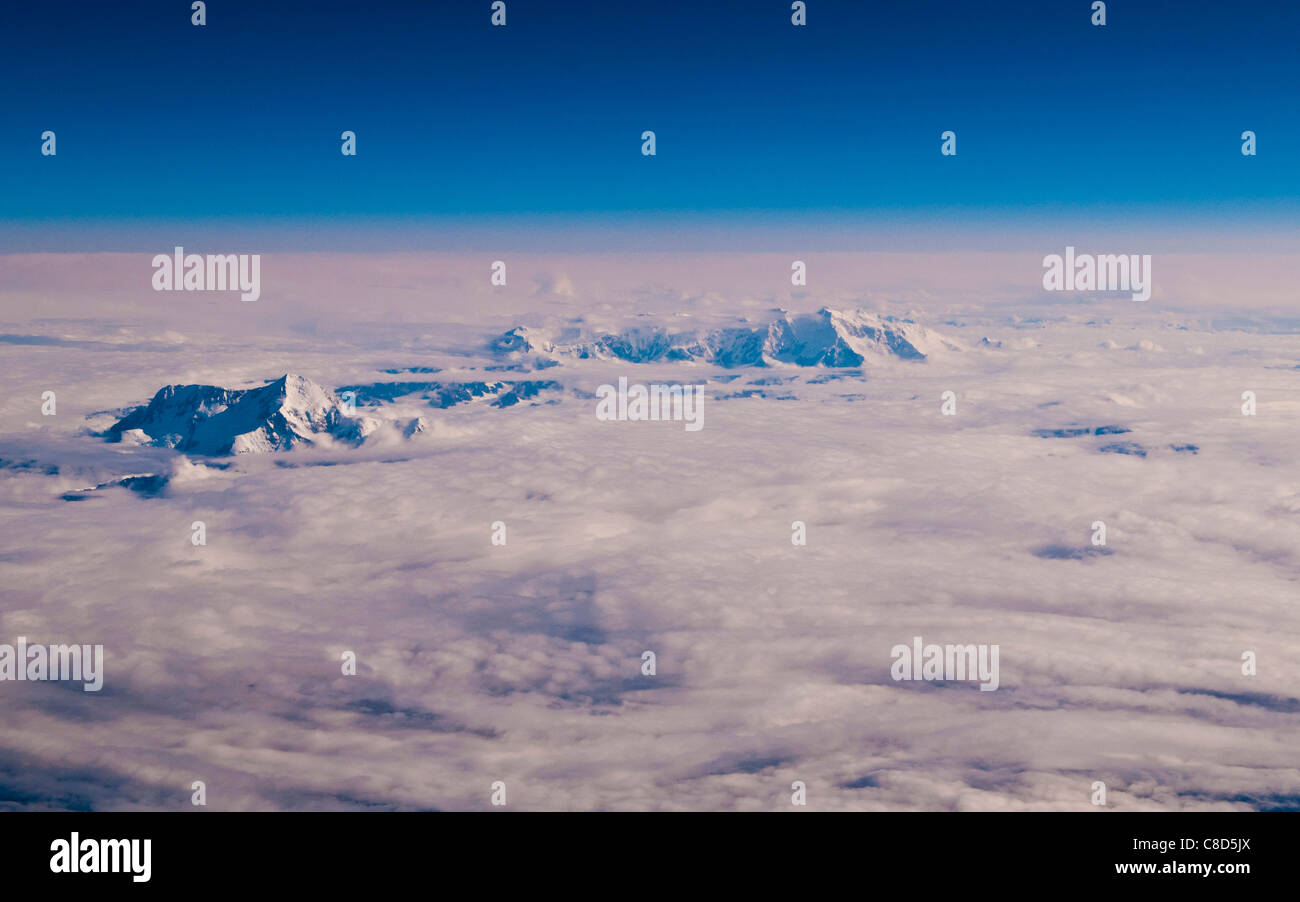 Luftaufnahme des Wrangell-St.-Elias-Nationalpark, Alaska Stockfoto