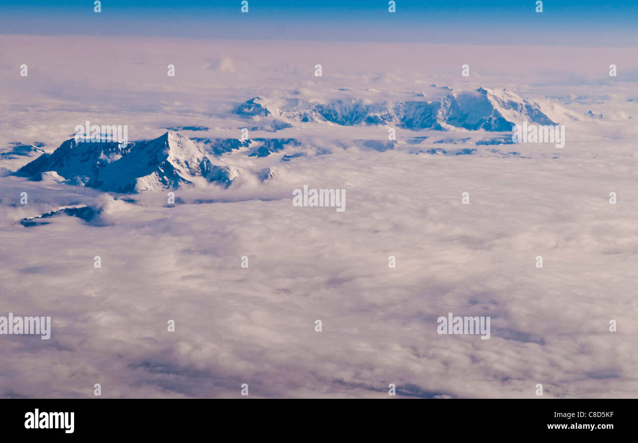 Luftaufnahme des Wrangell-St.-Elias-Nationalpark, Alaska Stockfoto