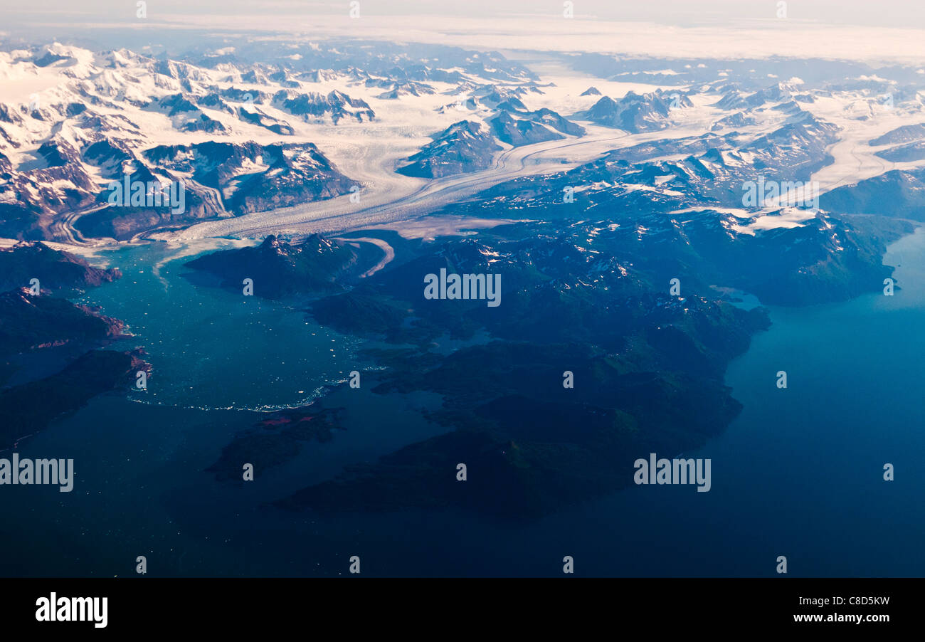 Luftaufnahme des Wrangell-St.-Elias-Nationalpark, Alaska Stockfoto