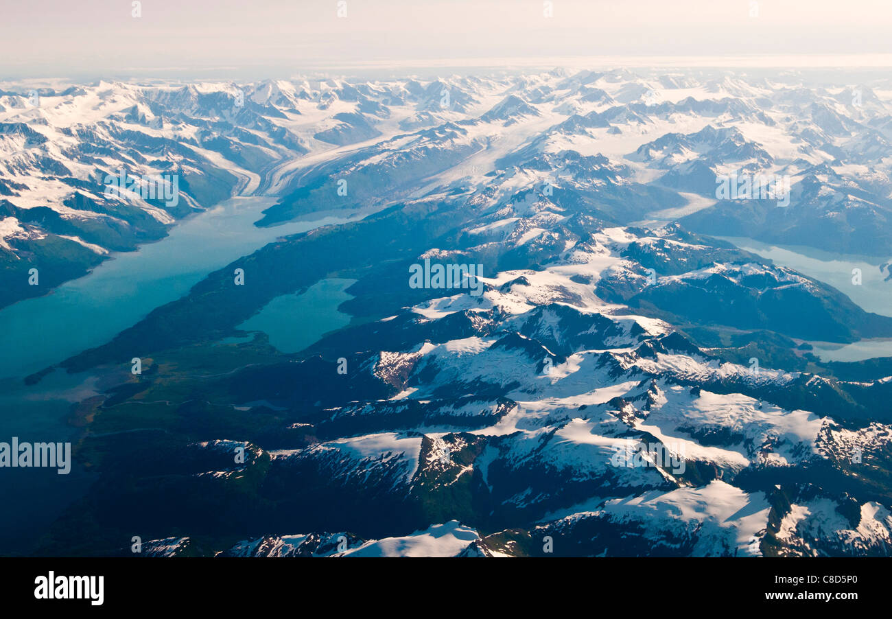 Luftaufnahme des Wrangell-St.-Elias-Nationalpark, Alaska Stockfoto