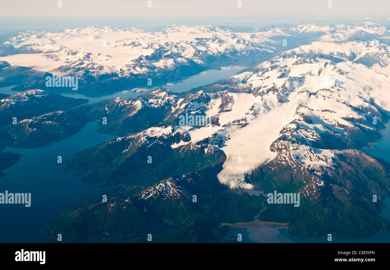 Luftaufnahme des Wrangell-St.-Elias-Nationalpark, Alaska Stockfoto