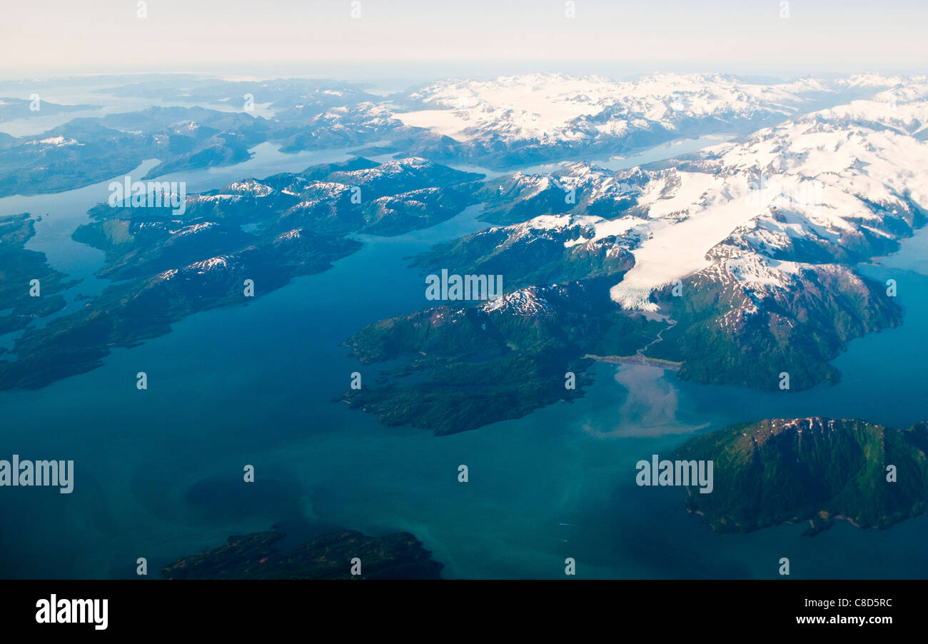 Luftaufnahme des Wrangell-St.-Elias-Nationalpark, Alaska Stockfoto