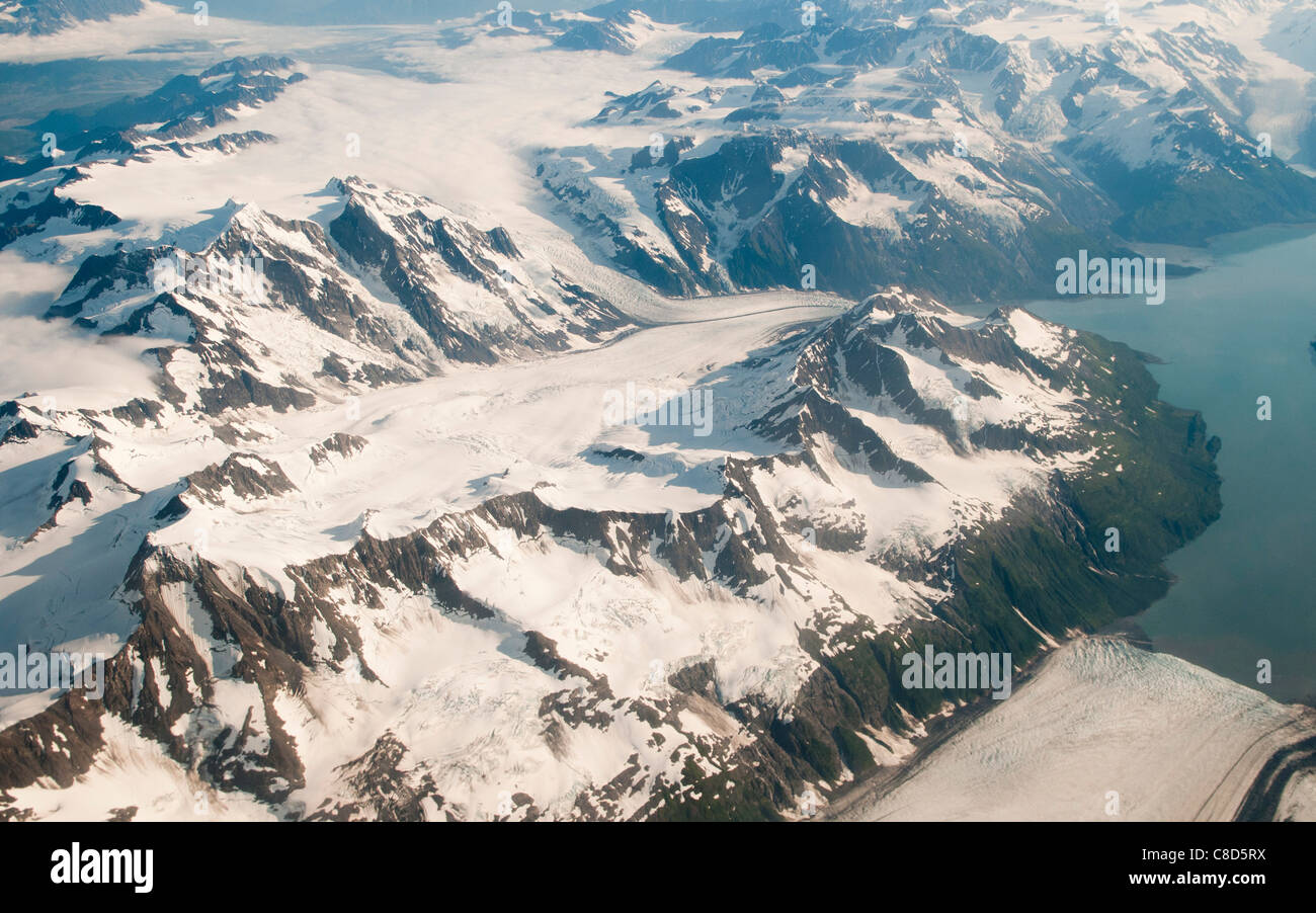 Luftaufnahme des Wrangell-St.-Elias-Nationalpark, Alaska Stockfoto