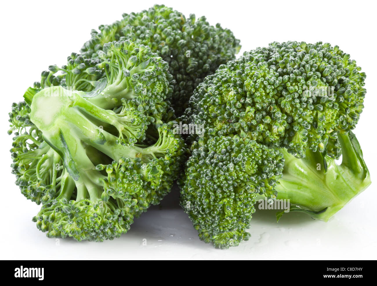 Brokkoli auf weißem Hintergrund. Stockfoto