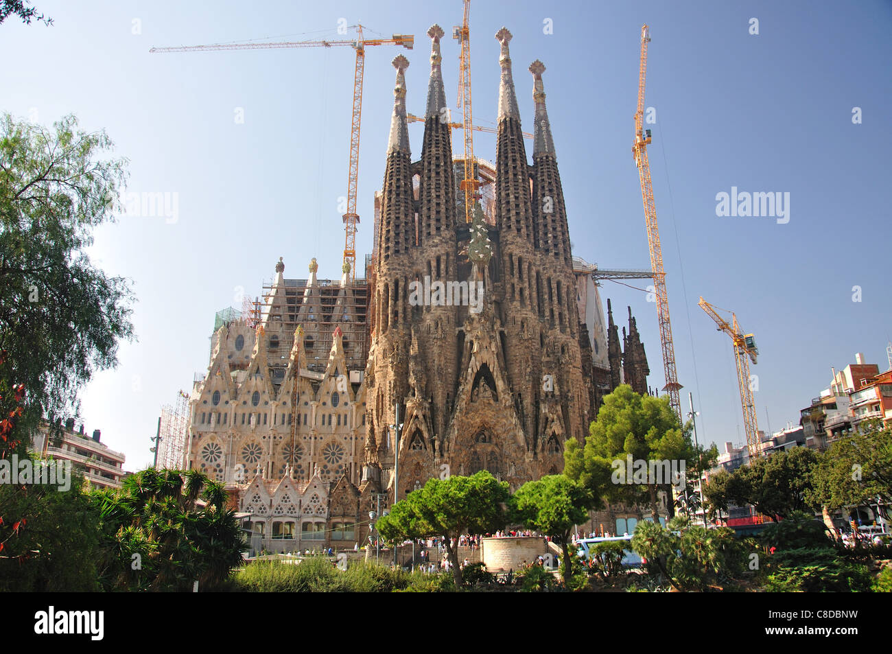 Geburtsfassade, Sagrada Família Basílica, Barcelona, Provinz Barcelona, Katalonien, Spanien Stockfoto