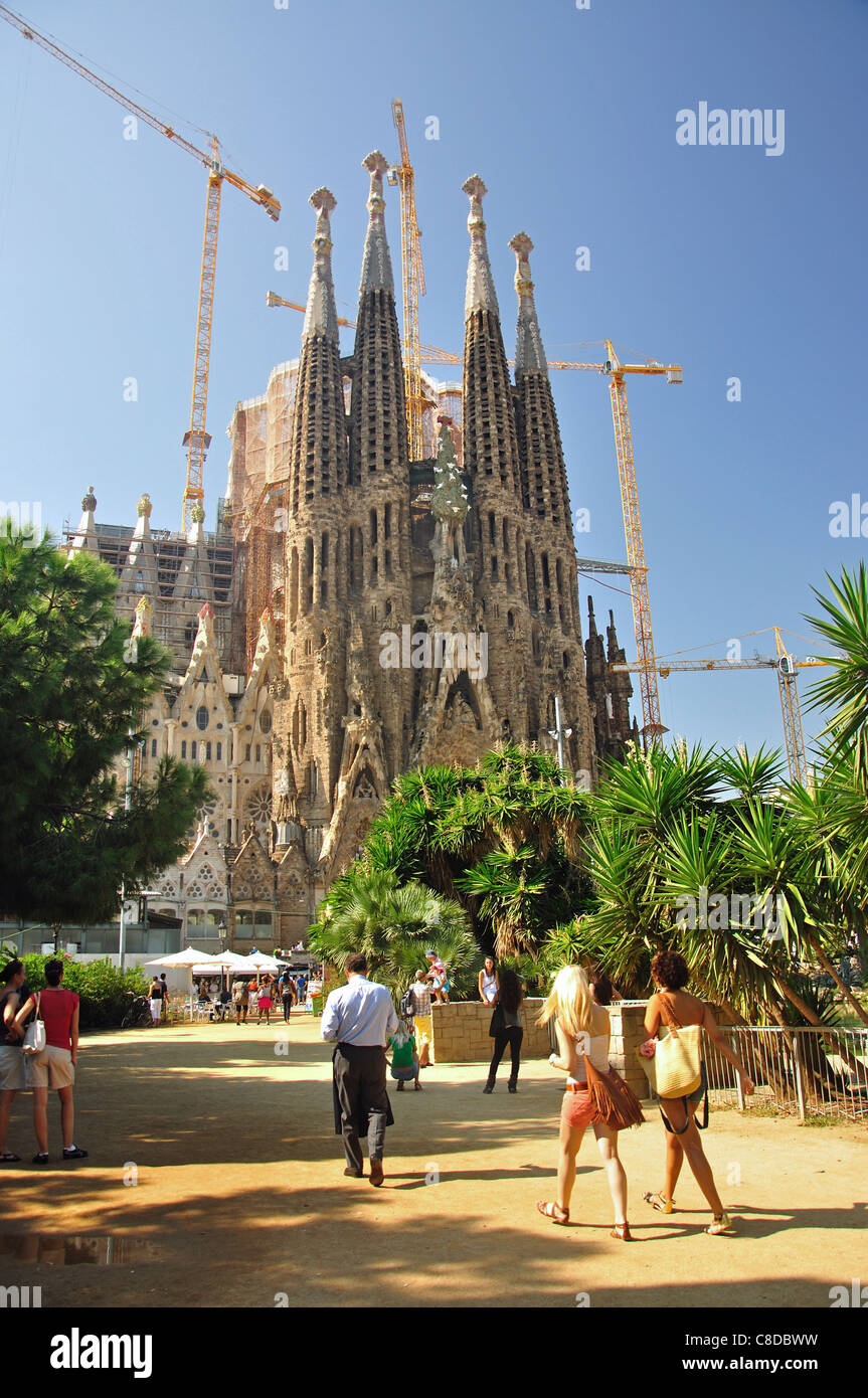 Geburtsfassade, Sagrada Família Basílica, Barcelona, Provinz Barcelona, Katalonien, Spanien Stockfoto