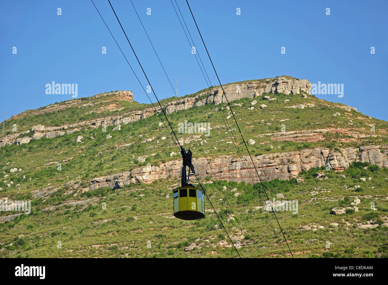 TELEFERIC de Montserrat fahren nach Santa Maria de Montserrat Benediktiner Abtei, Montserrat, Provinz Barcelona, Katalonien, Spanien Stockfoto