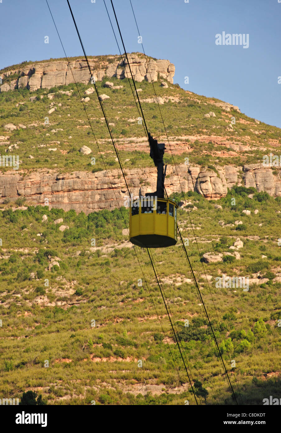 TELEFERIC de Montserrat fahren nach Santa Maria de Montserrat Benediktiner Abtei, Montserrat, Provinz Barcelona, Katalonien, Spanien Stockfoto