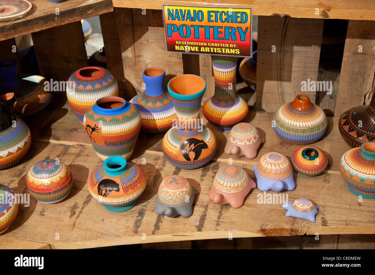 Navajo-Keramik Kunst Vase Ton Handwerk Urne Keramik Stockfoto
