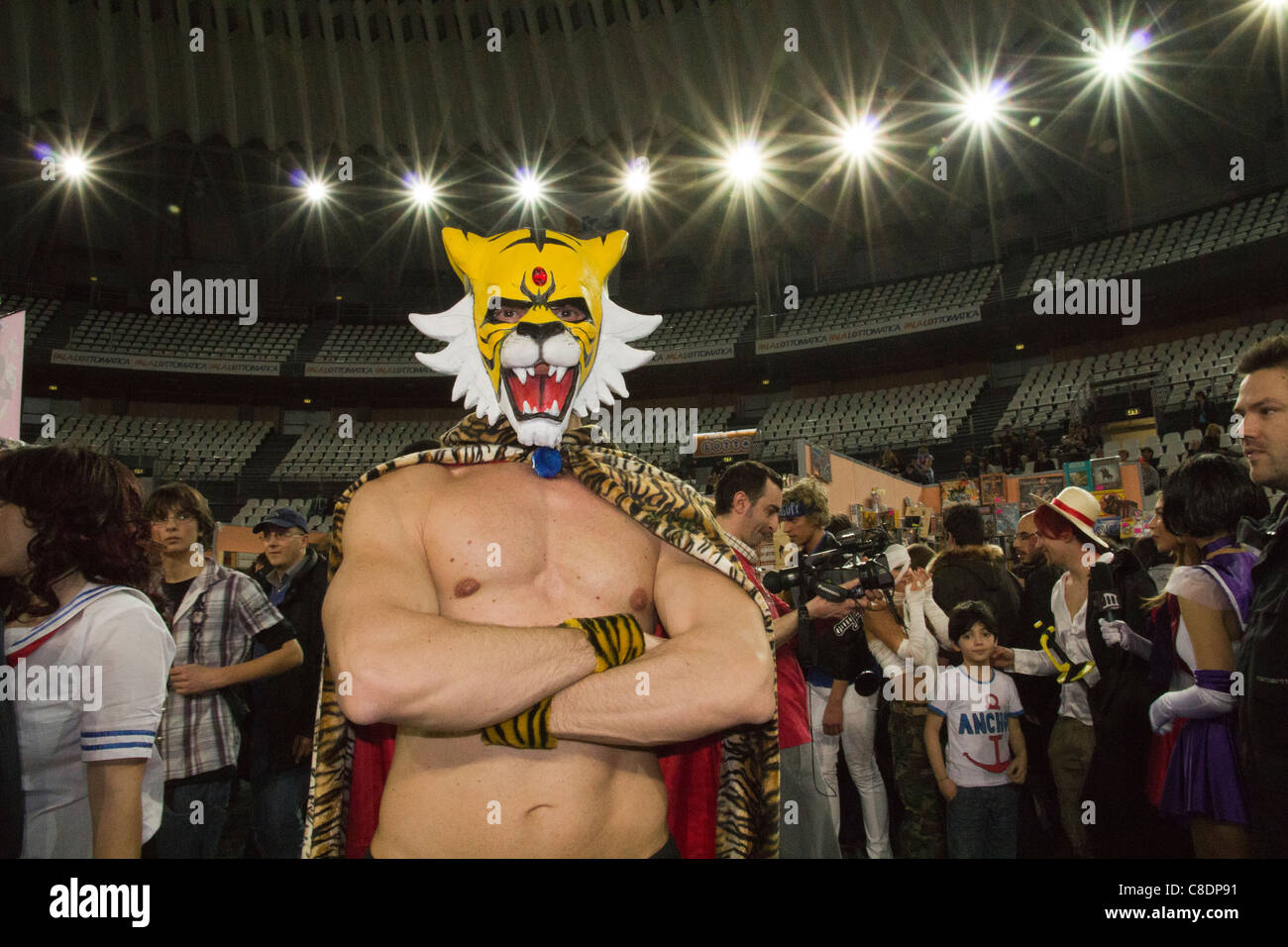 Junge Menschen angezogen als Cosplay Charakter Romics Messe in Rom 2011 Stockfoto