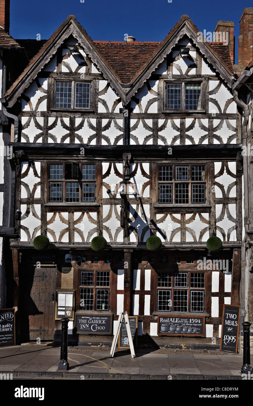 Garrick Inn, High Street, Stratford-upon-Avon, England. Die Städte älteste Gastwirtschaft stammt aus dem Jahre 1594 Stockfoto