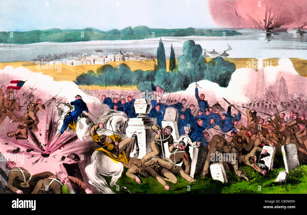 Die Schlacht von Baton Rouge, Louisiana, 4. August 1862 während USA Bürgerkrieg Stockfoto