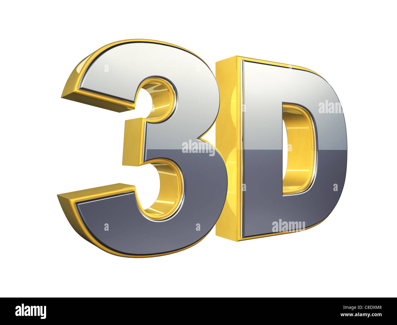 3D Technologie-Konzept, isoliert auf weiss, 3d Illustration Stockfoto
