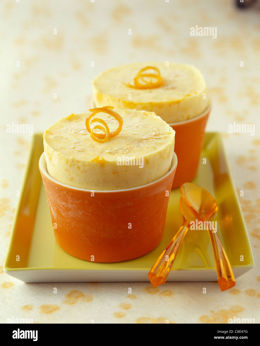 Orange iced soufflé Stockfoto