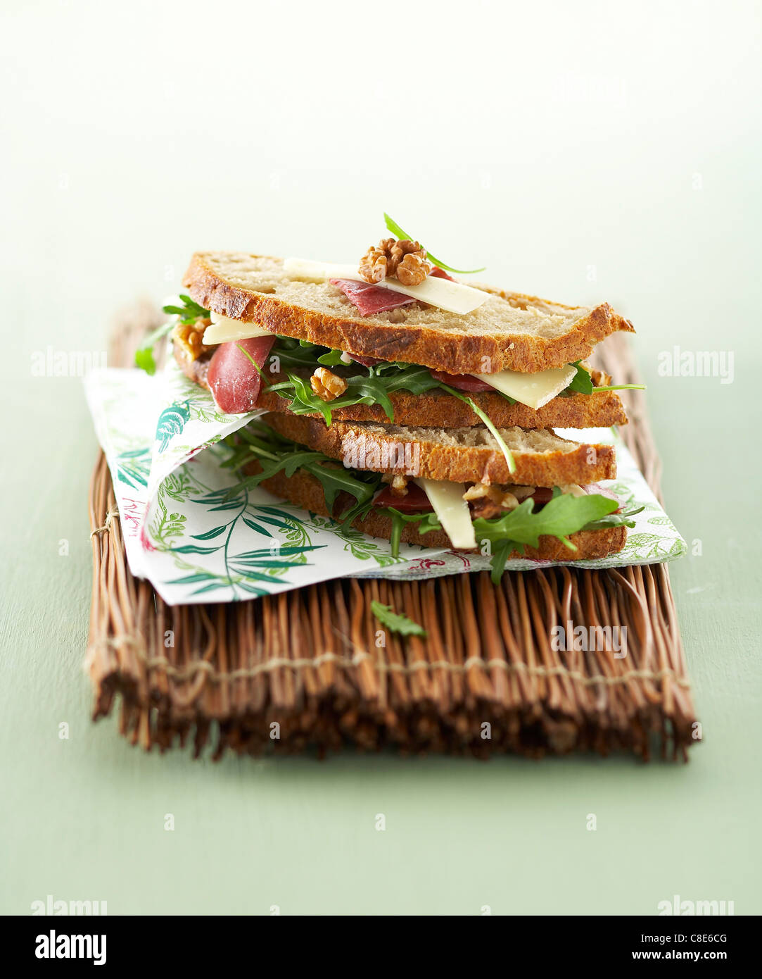 Ente Magret und Walnuss Sandwich Stockfoto