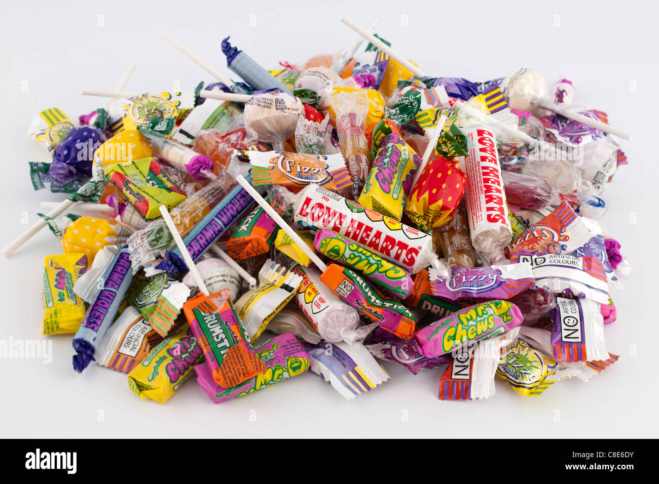 Haufen von Swizzels Matlow sortiert Kinder Süßigkeiten Stockfoto