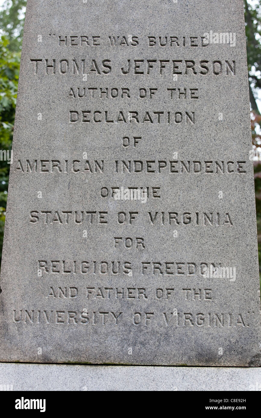 Thomas Jefferson Grab Stockfotos Und Bilder Kaufen Alamy