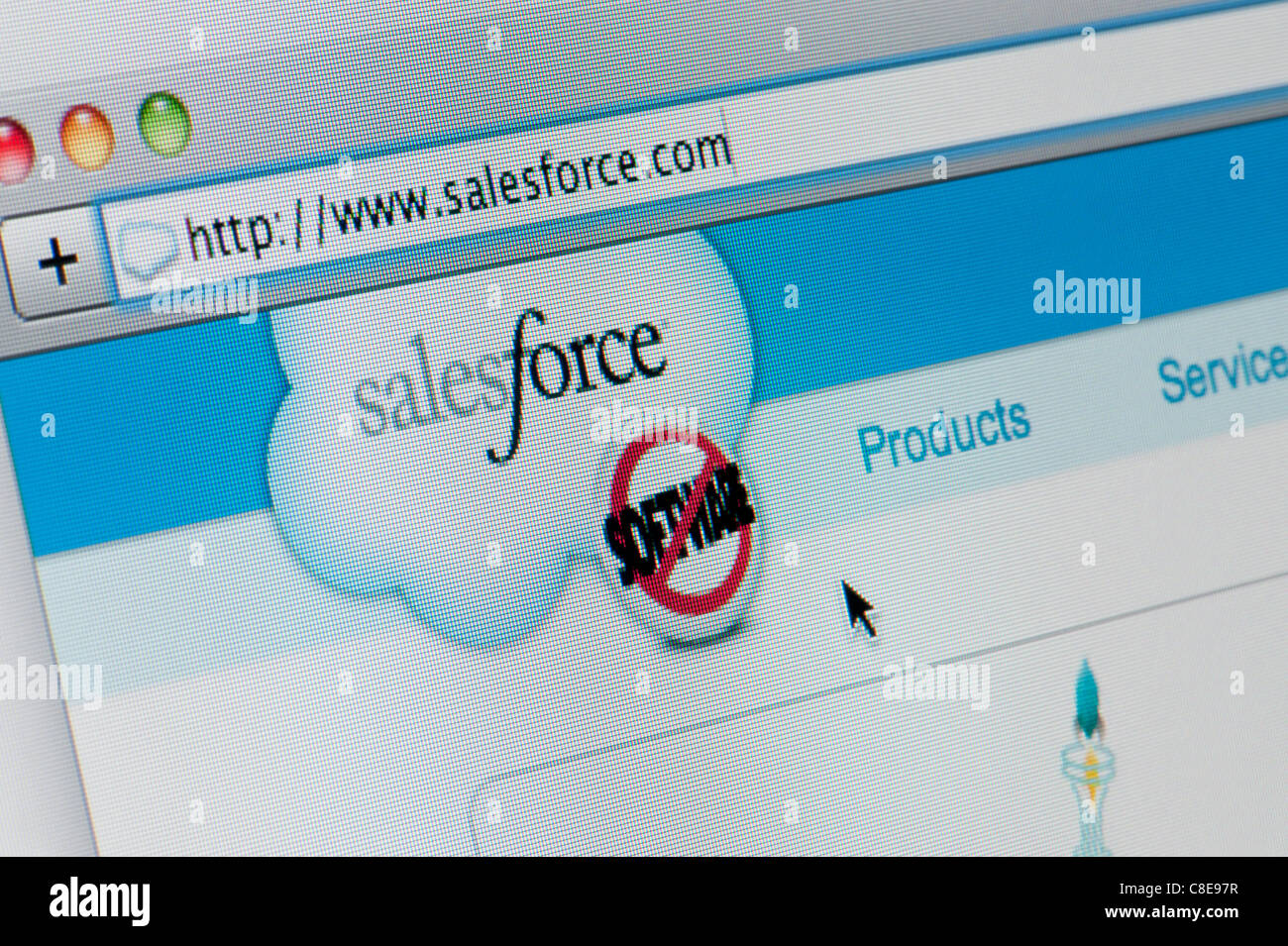 Nahaufnahme von der Sales Force Logo, wie auf ihrer Website zu sehen. (Nur zur redaktionellen Verwendung: print, TV, e-Book und redaktionelle Webseite). Stockfoto