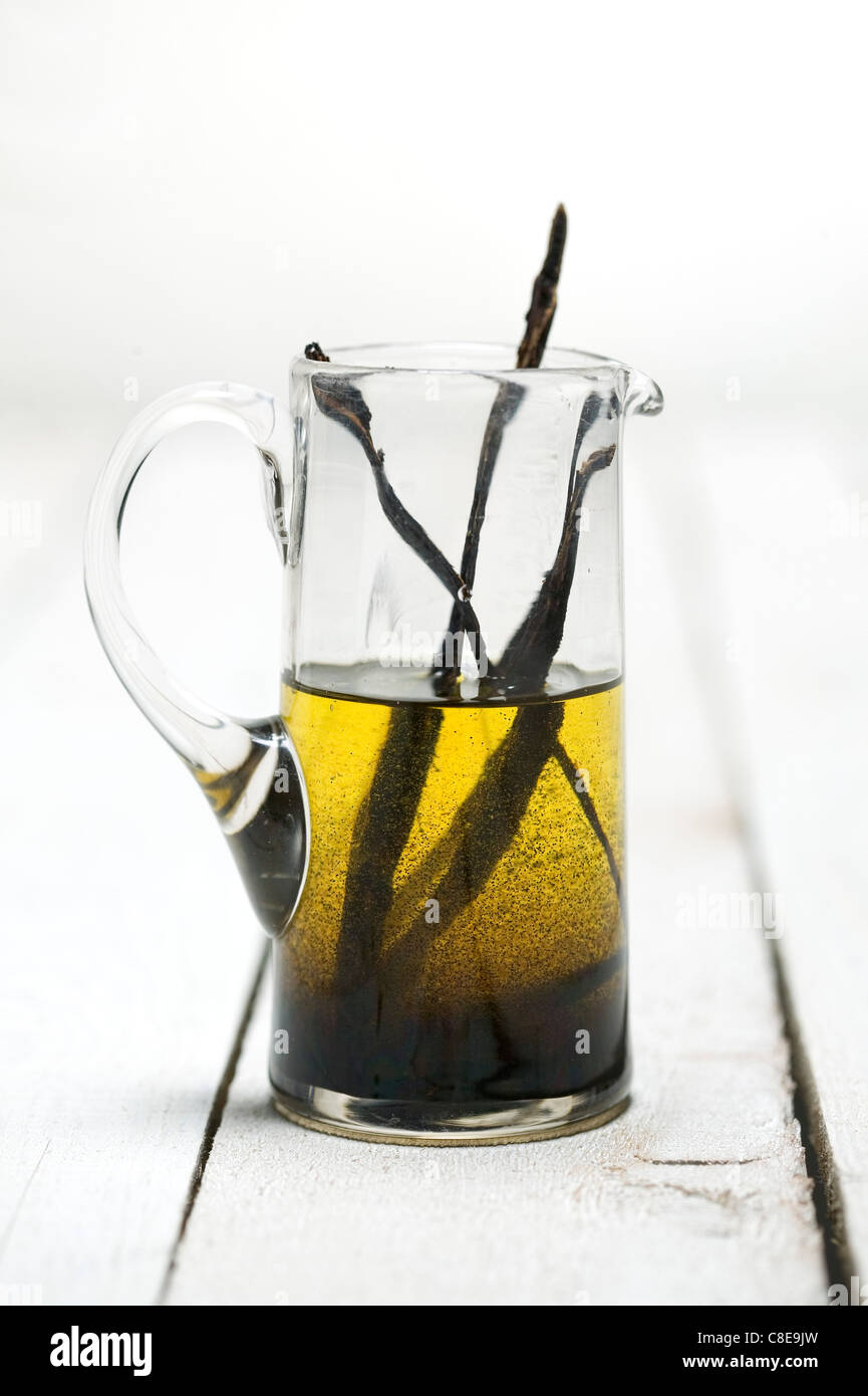 Vanille-Geschmack von Olivenöl Stockfoto