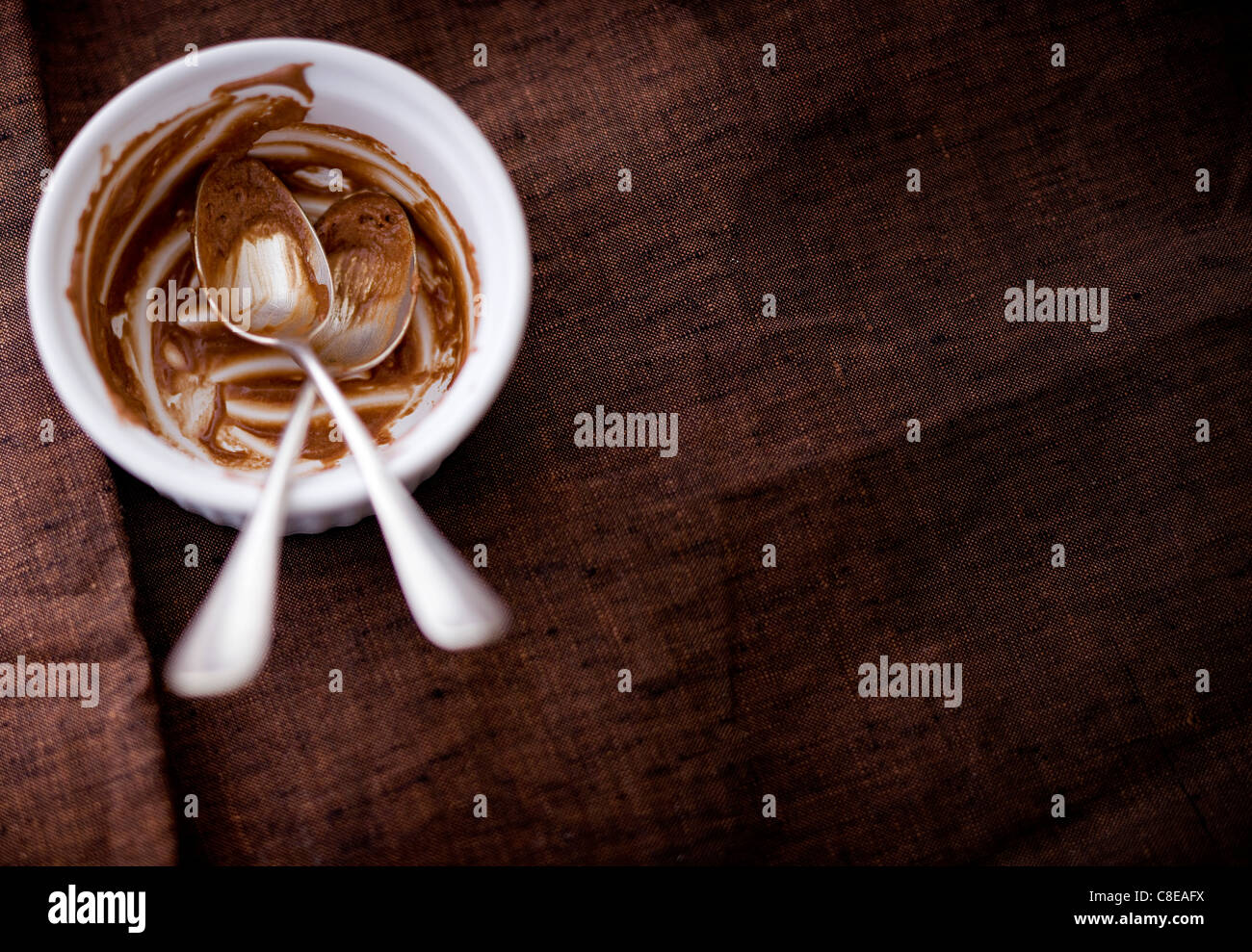 Mousse au Chocolat Reste Stockfoto