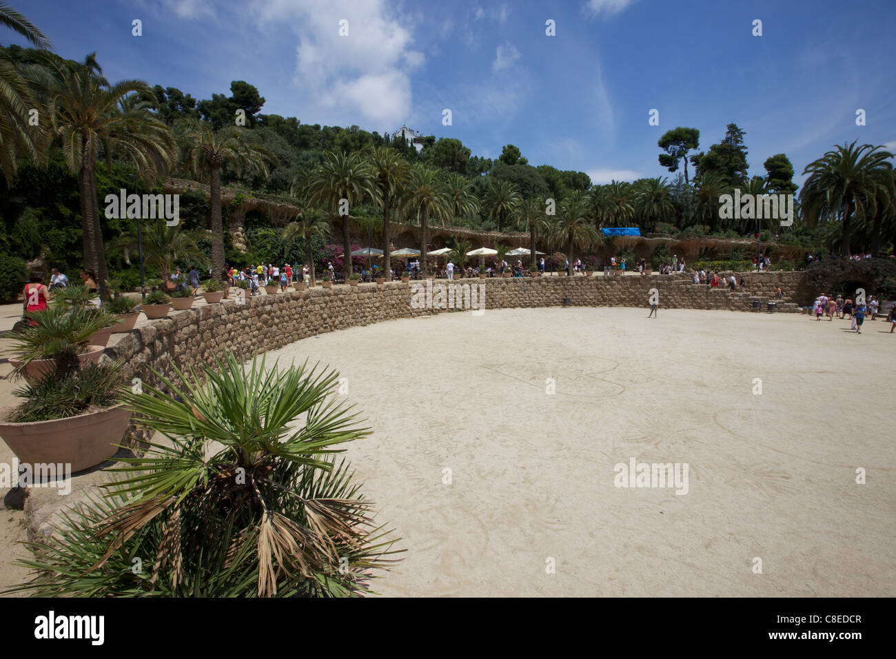 Freifläche an Gaudis Park Güell, Barcelona-Spanien Stockfoto