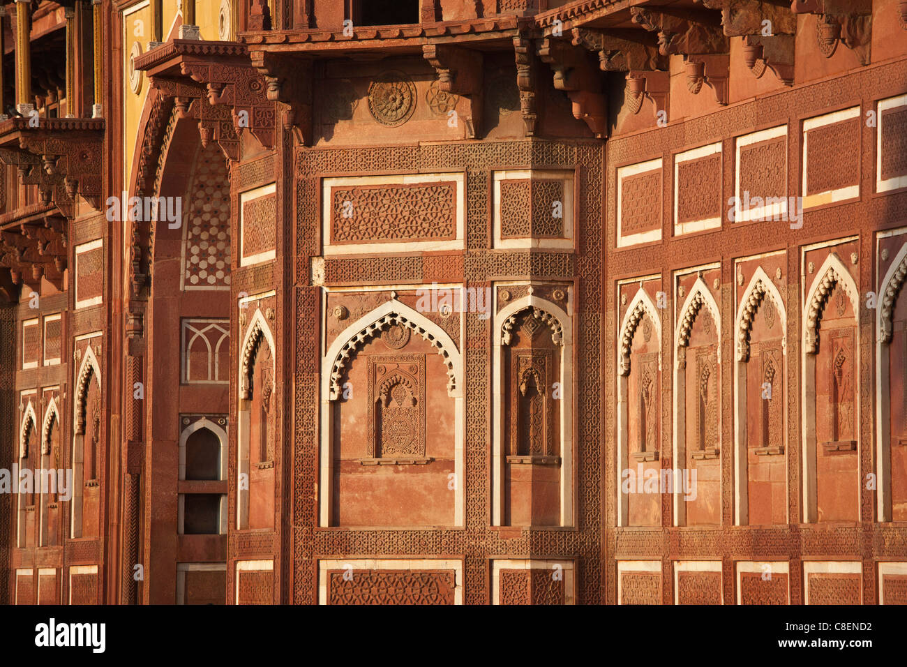 Agra Fort, 17. Jahrhundert Residenz der großen Mughals, Weltkulturerbe, Indien Stockfoto