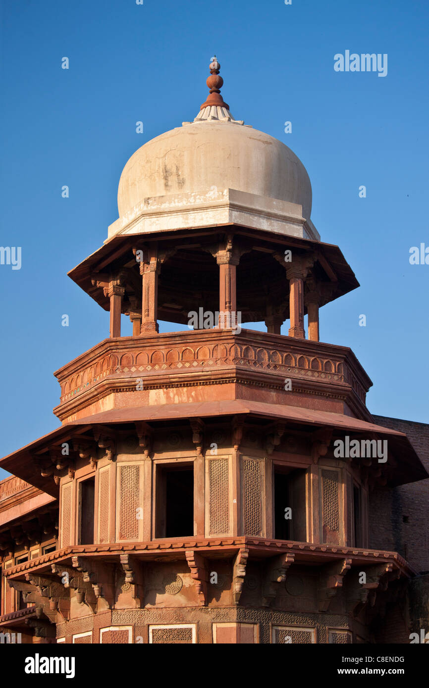 Agra Fort, 17. Jahrhundert Residenz der großen Mughals, Weltkulturerbe, Indien Stockfoto