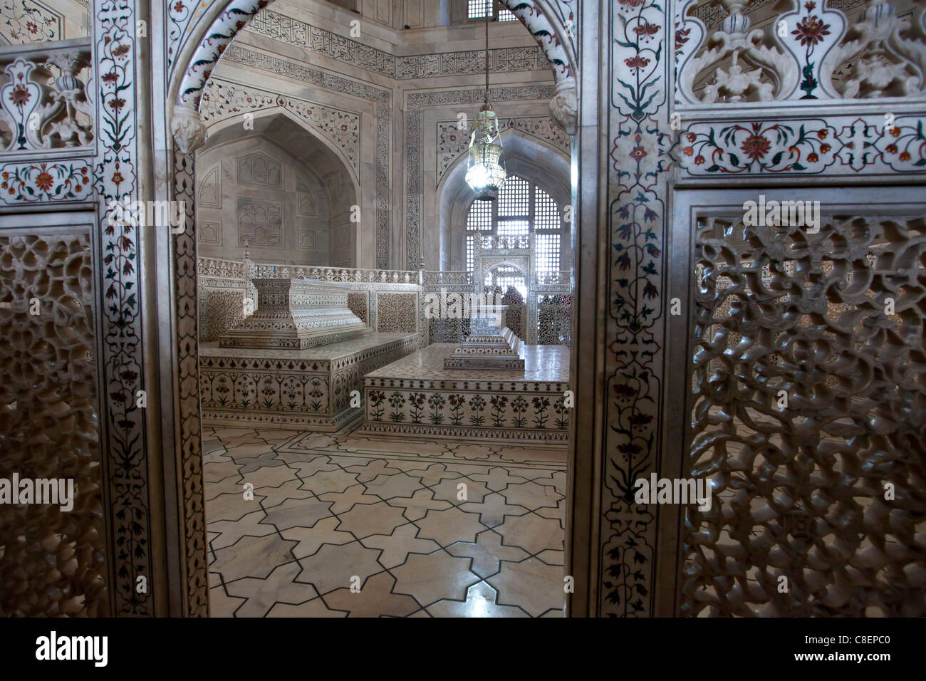 Das Taj Mahal Mausoleum Marmor Grab Schatullen von Shah Jahan und