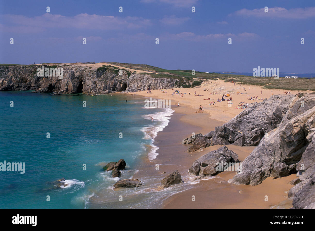 Strand, Bucht, Côte Sauvage, Presqui' Ile de Quiberon, Bretagne, Bretagne, Frankreich, Europa, Küste Stockfoto