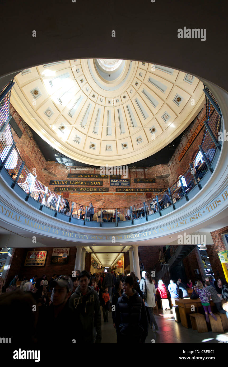 Quincy Market, Boston, Massachusetts, New England, Vereinigte Staaten von Amerika Stockfoto