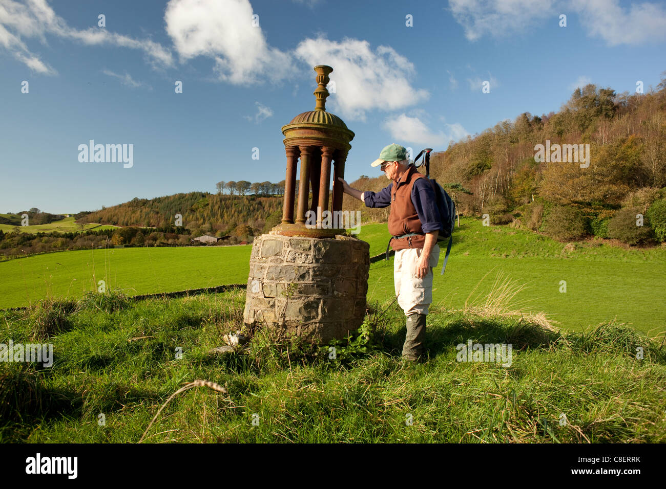Herbst-Galloway Schottland Denkmal auf der Königin Hügel wo Mary Queen of Scots auf ihrer Flucht nach England in der Nähe von Barstobrick ruhte Stockfoto