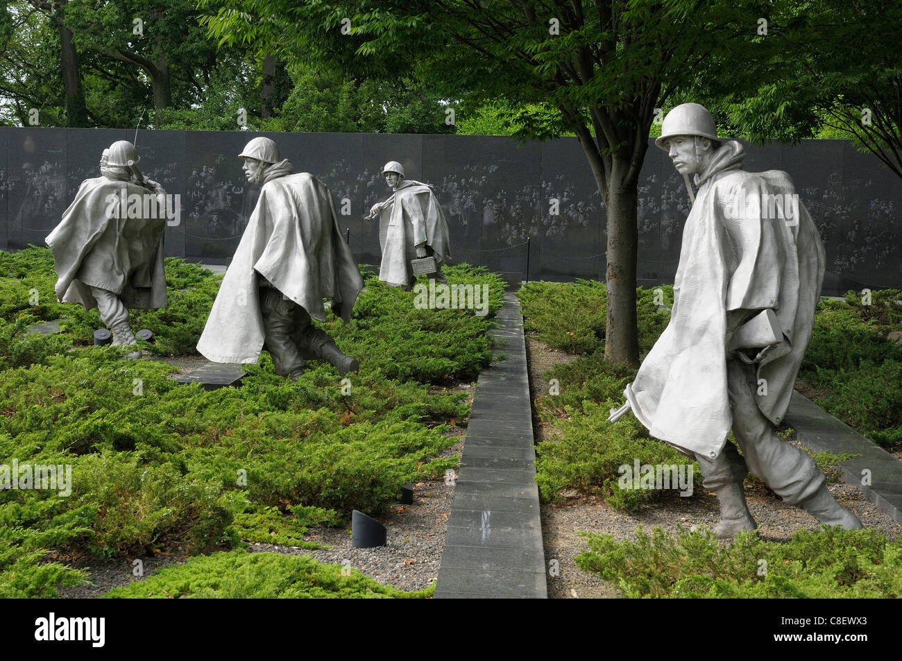 Korea-Krieg, Denkmal, The Mall, Washington D.C., District Of Columbia, USA, USA, Amerika, Armee, Soldaten Stockfoto
