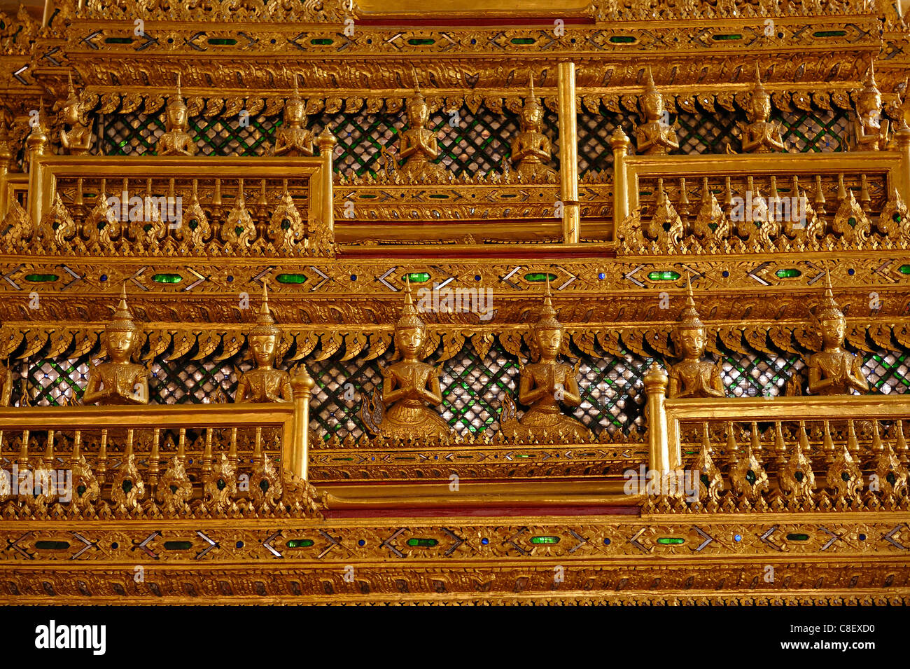 Details, Royal, Beerdigung Streitwagen, National Museum, Old, Stadt, Stadt, Bangkok, Thailand, Asien, golden Stockfoto