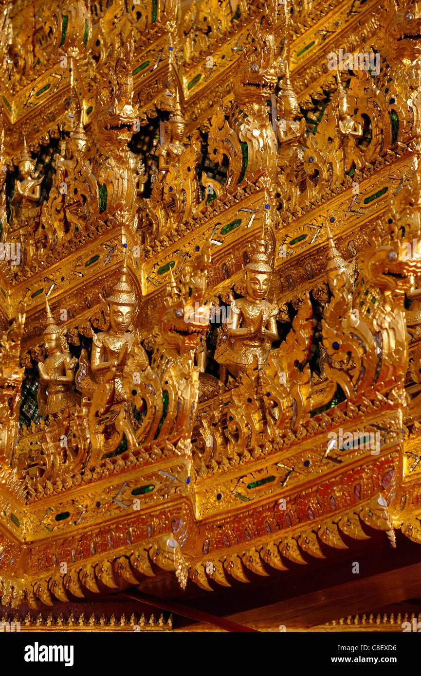 Details, Royal, Beerdigung Streitwagen, National Museum, Old, Stadt, Stadt, Bangkok, Thailand, Asien, golden Stockfoto