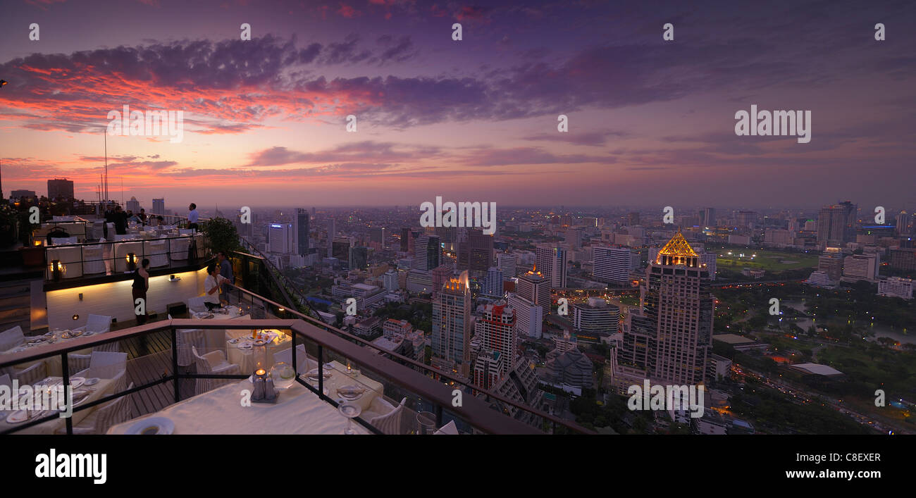 Ansicht, Bangkok, Restaurant, Vertigo Grill, Banyan Tree, Hotel, Leading Hotels der Welt, Stadt, Bangkok, Thailand, Asien, Stockfoto