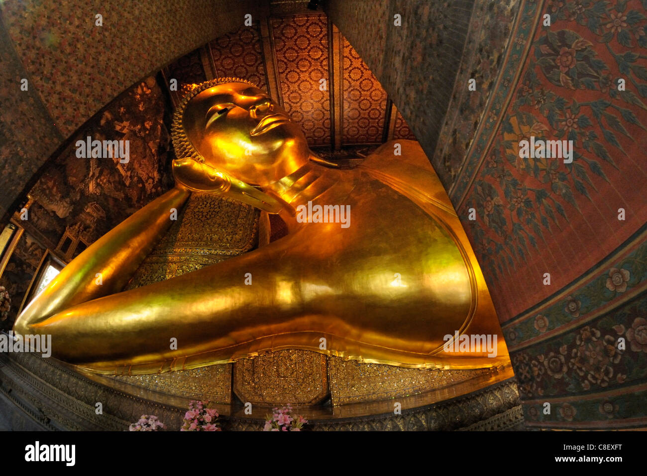 Liegender Buddha, Wat Pho, altes, Stadt, Stadt, Religion, Buddha, Asien, Bangkok, Thailand Stockfoto
