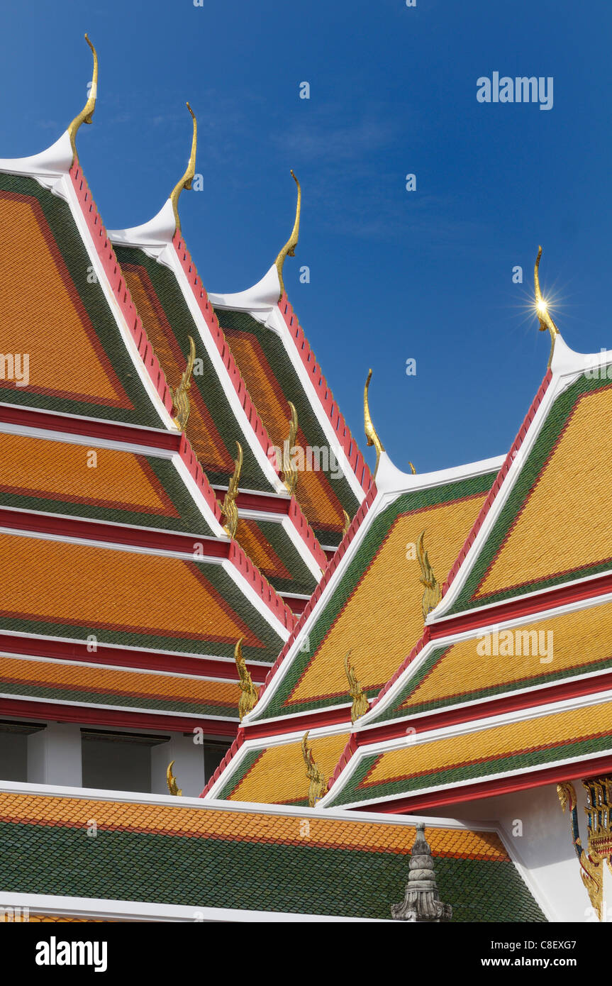 Wat Pho, altes, Stadt, Stadt, Bangkok, Thailand, Asien, Dächer Stockfoto