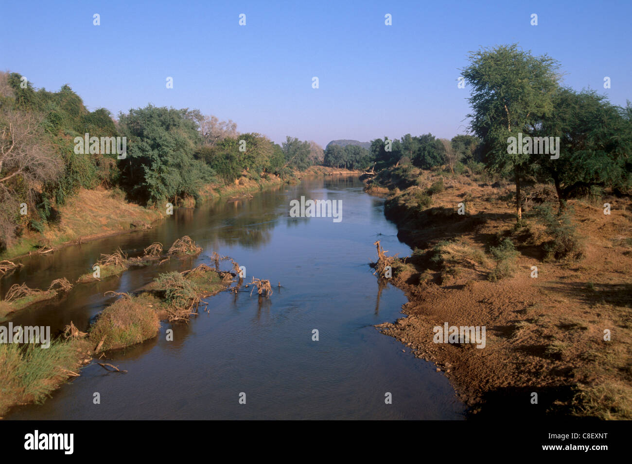 Luvuvhu Fluss, Nebenfluss des Limpopo River, Nordspitze der Krüger Nationalpark, Südafrika Stockfoto