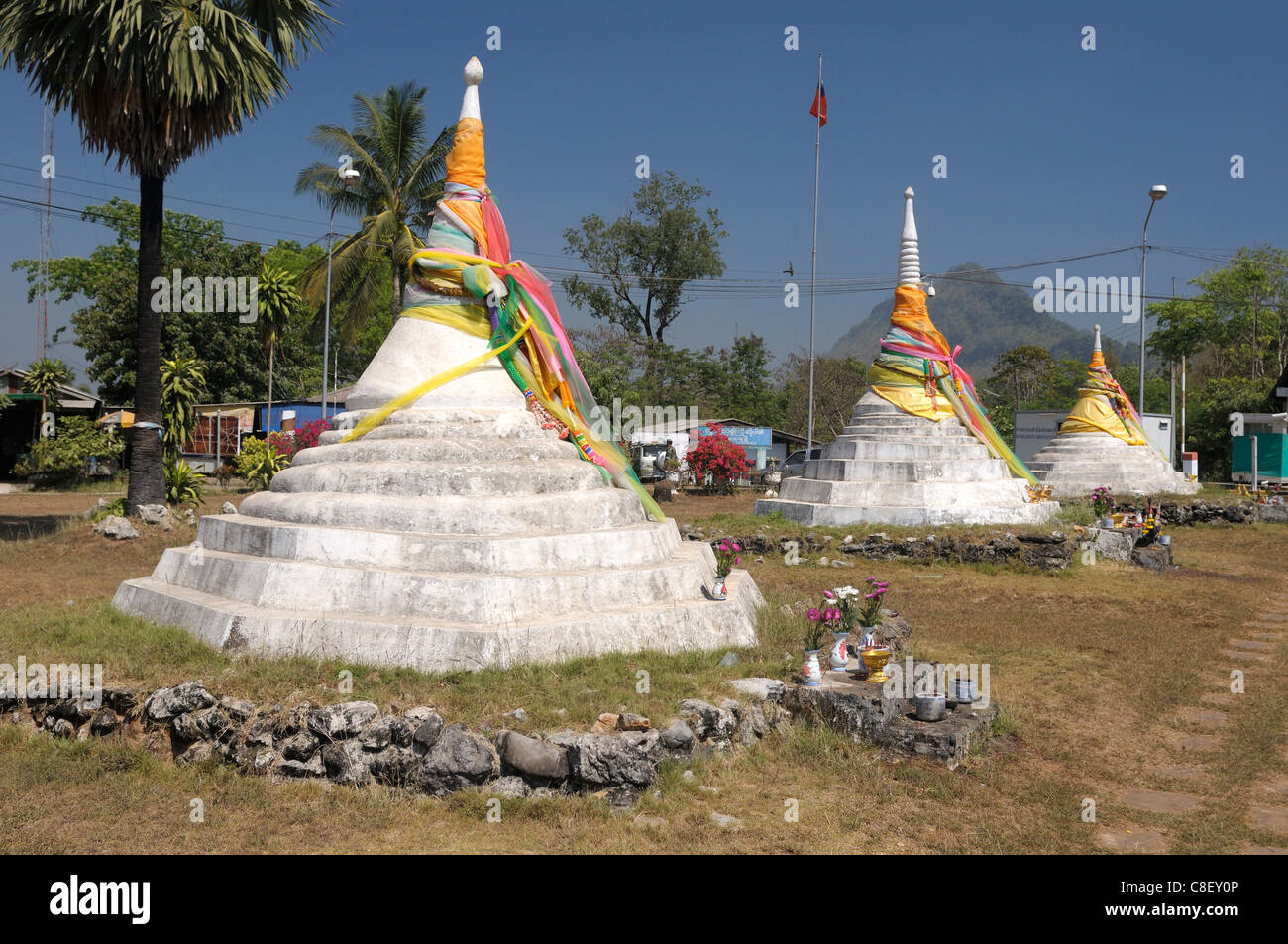 Chedi, Tempel, drei Bagoda Pass, Grenze zu Burma, Myanmar, Thailand, Asien, Stockfoto